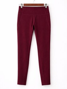 Allbirds High-Rise Leggings XS Burgundy 7/8 Length Tonal Stitch Hidden Pocket